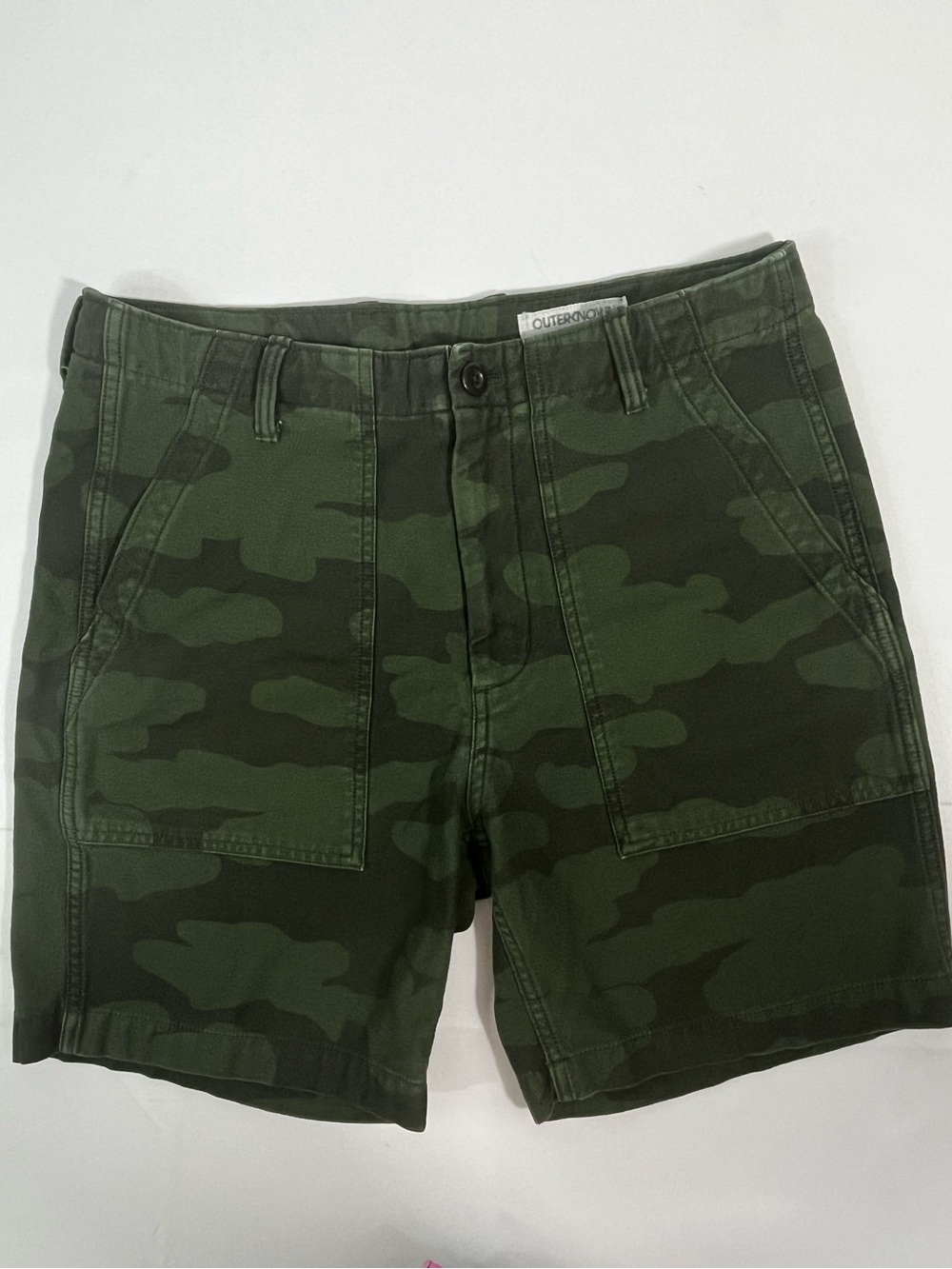 Outerknown 32 Green Camo Cargo Shorts